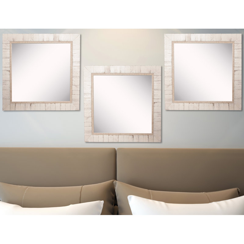 Ensemble de 3 miroirs muraux tuscan ivoire traditionnels 3 pièces Vinson