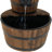 Wood Barrel Weather-Resistant Brown 2-Tier Outdoor Water Fountain with Decorative Hand Pump