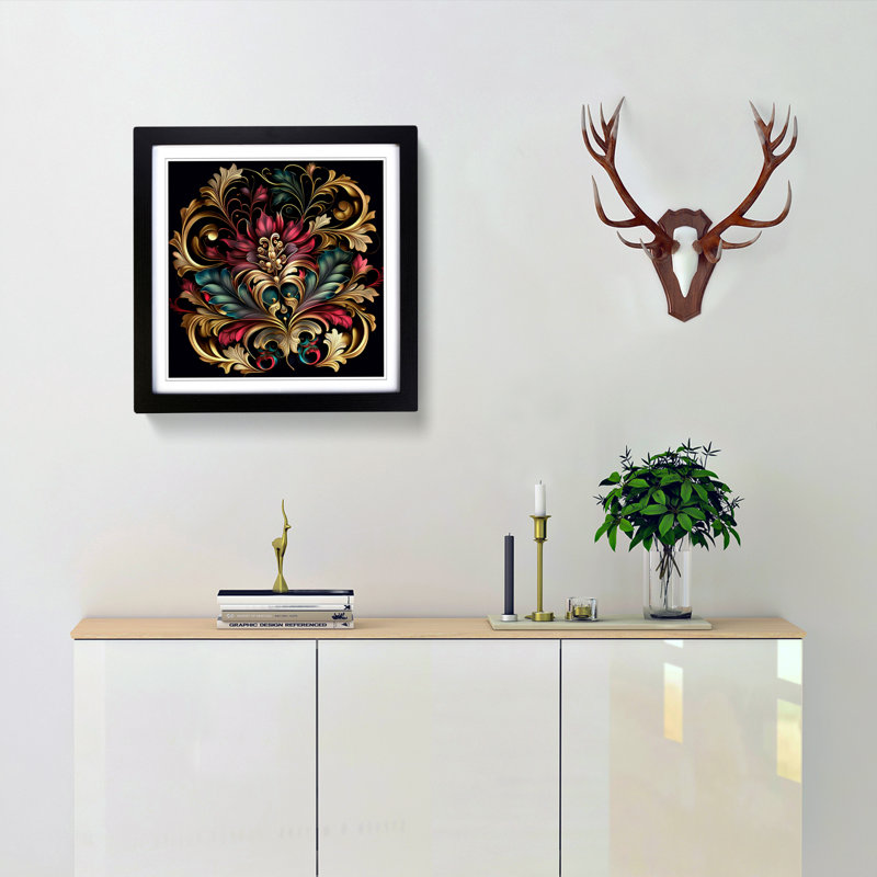 Single Picture Frame Print on Wood, Black
