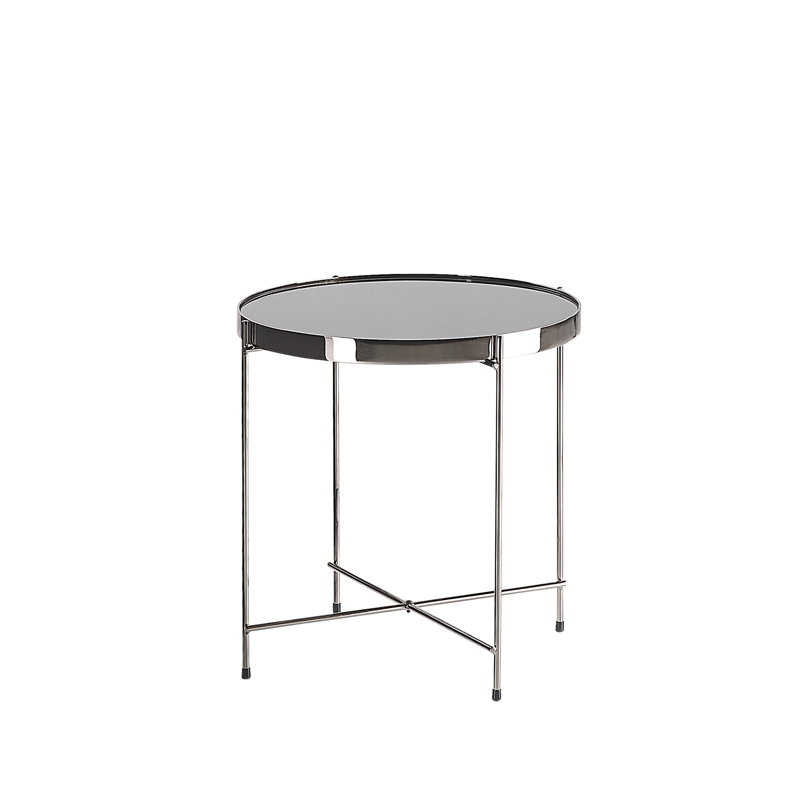 Garrow Glass Top End Table, Silver