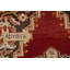 Tapis rouge en laine noué à la main de conception unique 3 pi 7 po x 6 pi 6 po New Age