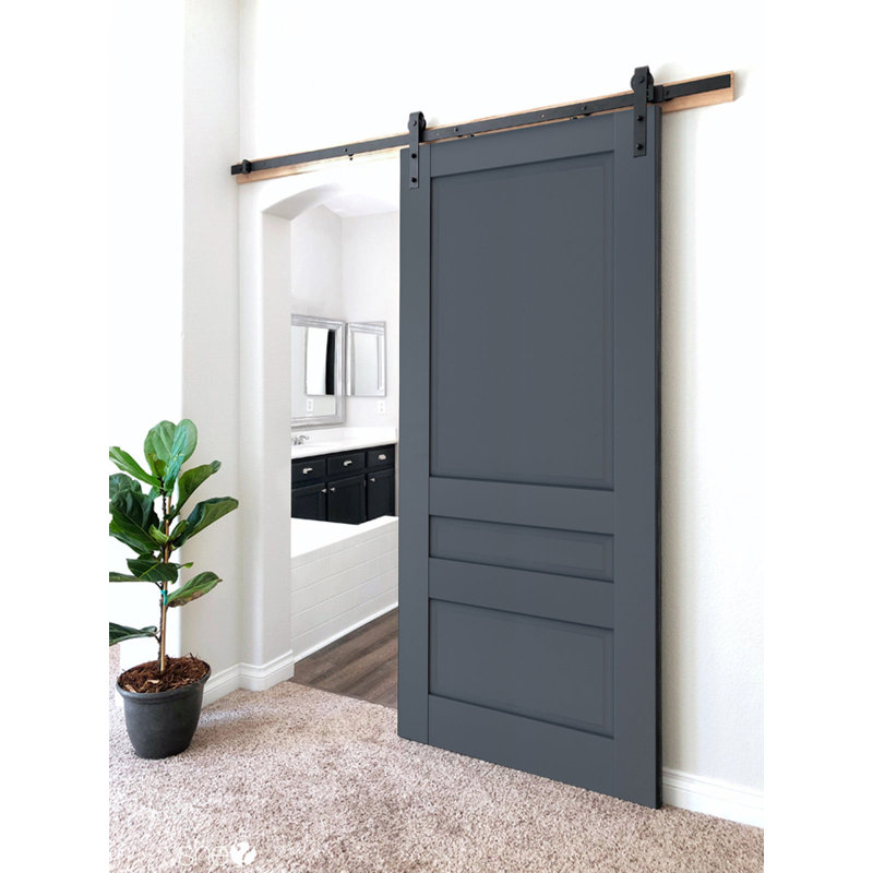 Veregio Panelled Wood Barn Door, 79.5" x 17", Antracite