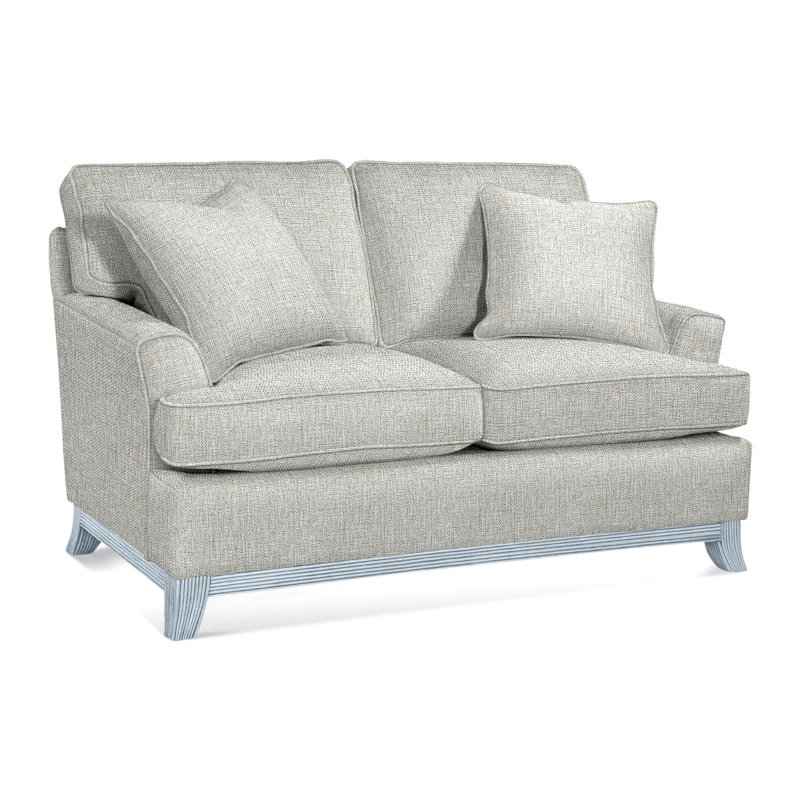 Oaks Way Loveseat, Brown Geometric, 0456-33, Sea Glass Finish
