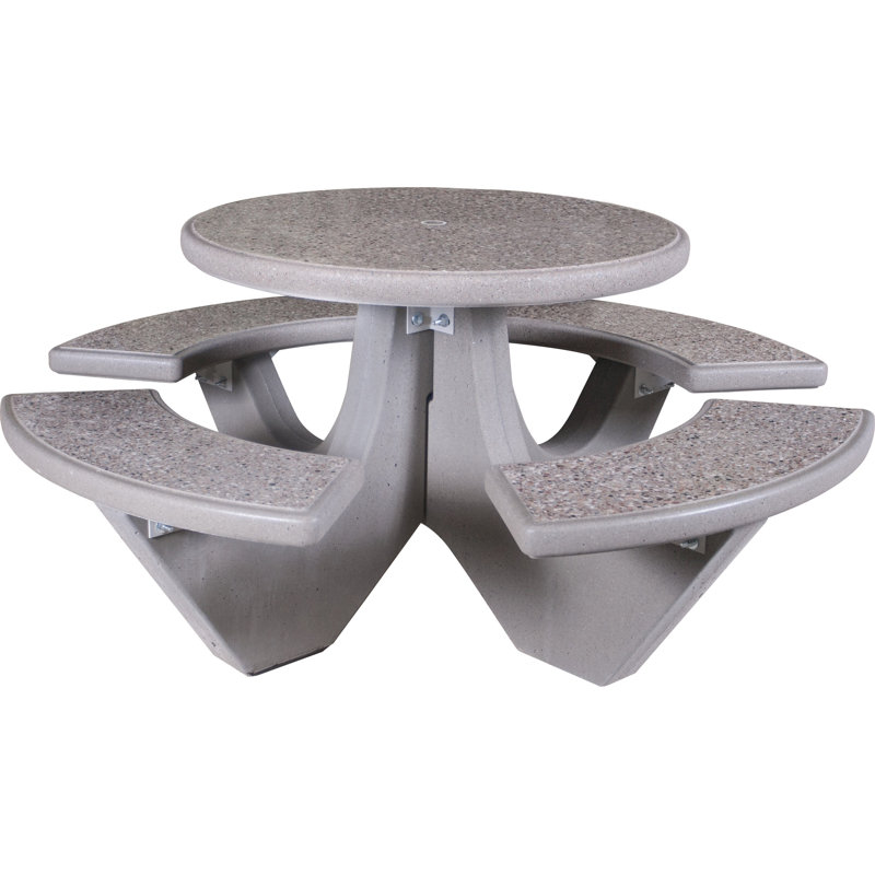 Patio Dining Set with Round Table, Gray