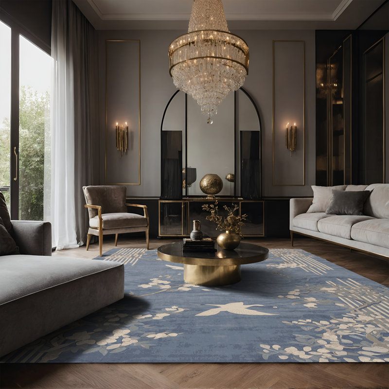 Tapis gris soyeux et moelleux, Rectangle 4 pi x 6 pi