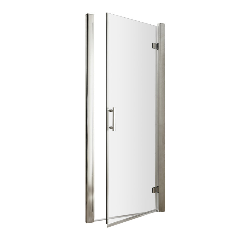 Pacific 760mm 750mm W x 1850mm H Hinged Semi-Frameless Shower Door with Clear Glass