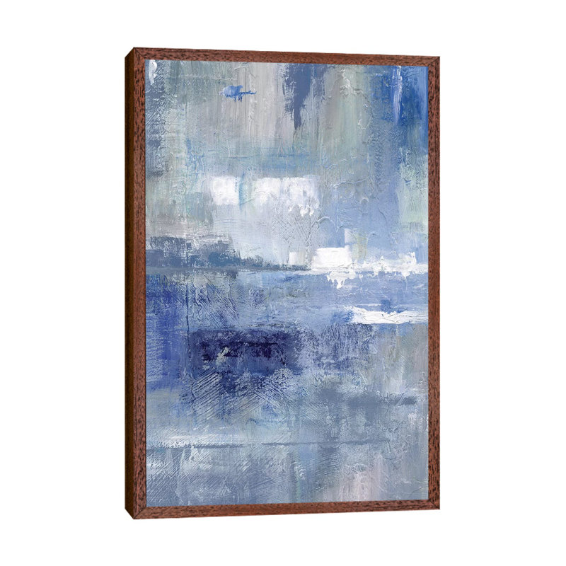 Bay View Indigo - Painting on Canvas, Classic Brown Wood Framed, 101.6 cm H x 66.04 cm W