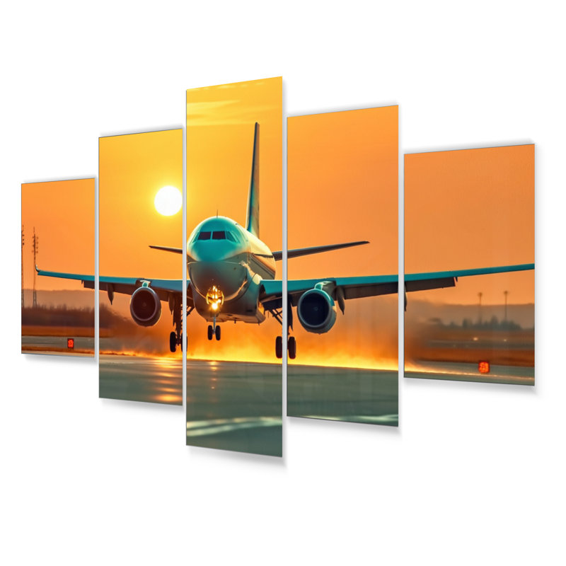 Ensemble de 5 décorations murales 5 coucher de soleil sur le Tarmac I