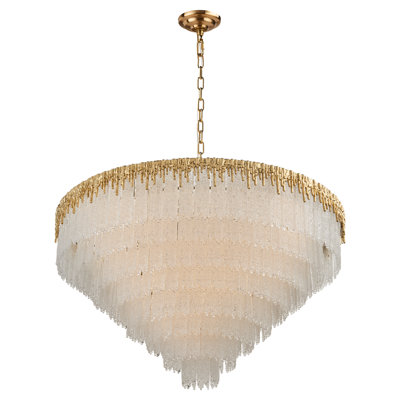 15 lumières lumineuses suspendues rondes en cristal de luxe moderne en verre de 36 po pour salle à manger