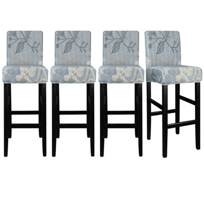 Bar Stool Chair Covers Set Of 4，Jacquard Bar Stool Cover Barstool Covers Slipcovers Stretch Bar Stool Covers With Backs Bar Stool Protector Covers For Kitchen Dining Room Counter Island