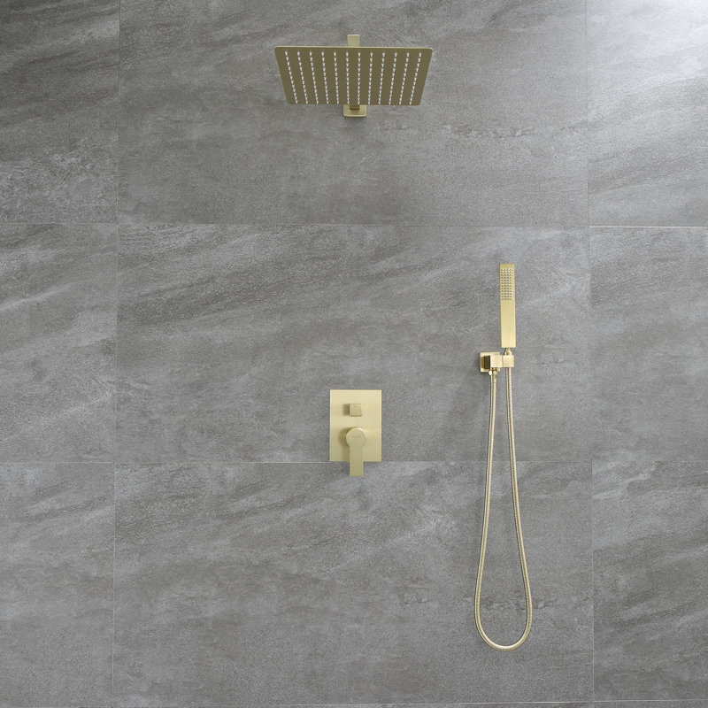 Robinet de douche avec valve brute, Or brossé