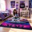 Tapis Kpop Demon Hunters mauve pour les filles, 47 po x 71 po Kpop 
