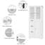Yeghia 56.6″ H freestanding white bathroom cabinet with adjustable shelf, wood storage cabinet