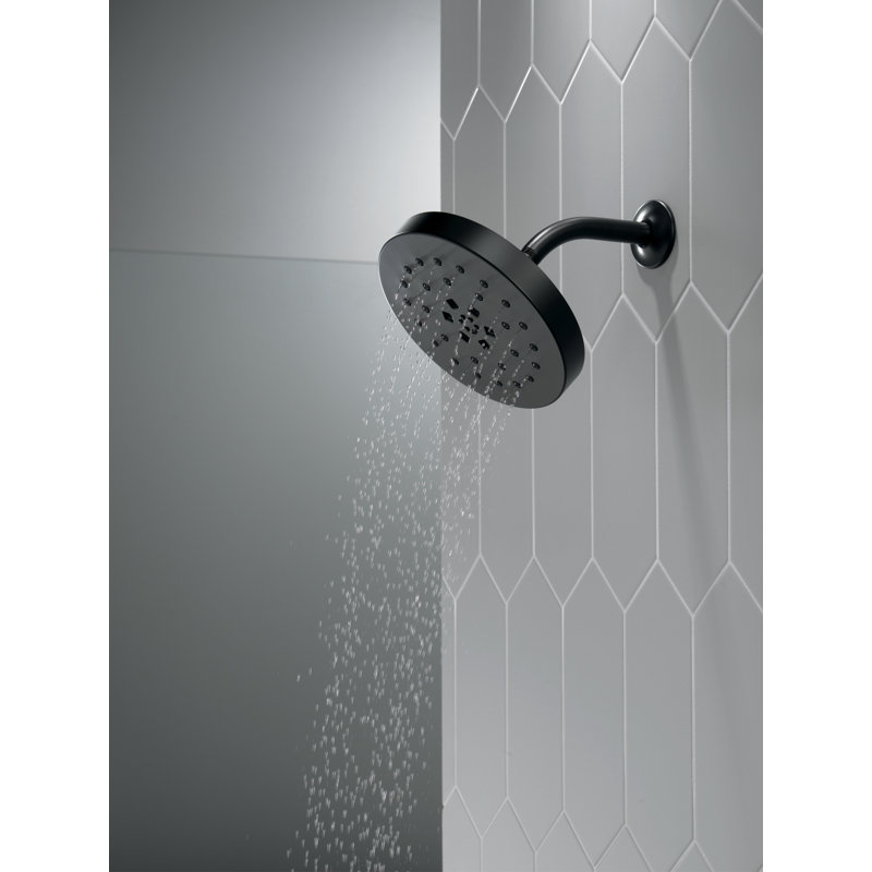 Pomme de douche fixe à 4 réglages avec technologie H2Okinetic, Noir mat