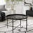 Round Metal Coffee Table with Hammered Pattern
