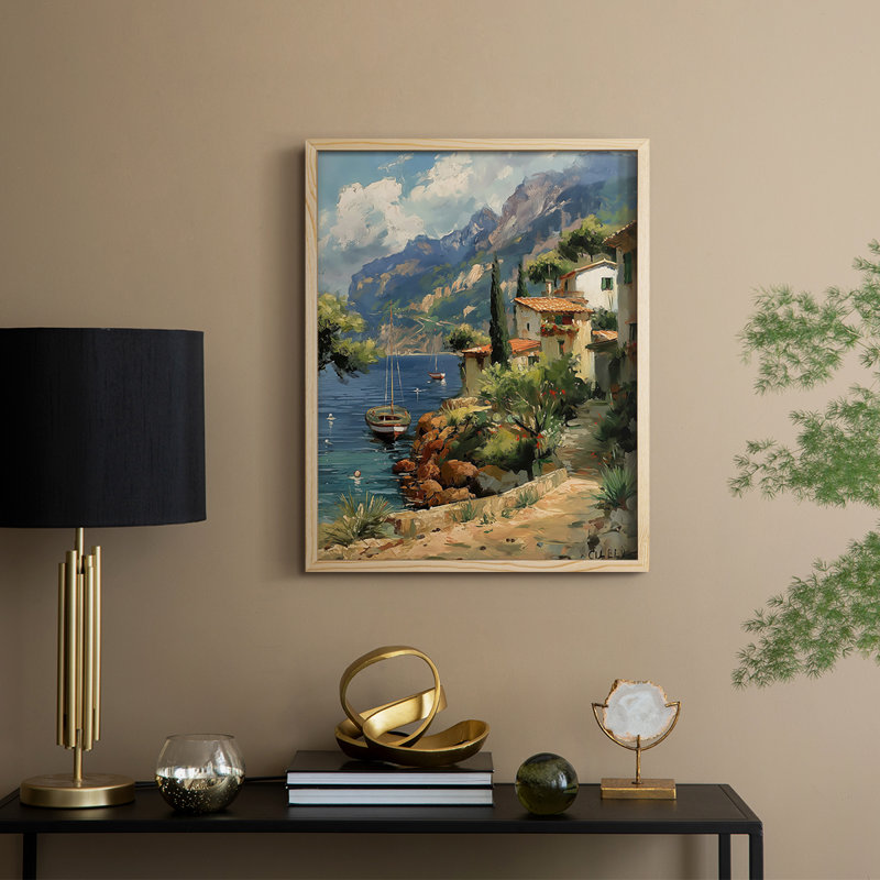 NAUTICAL Series DLXV, reproduction encadrée - bois massif, H 15 po x l 12 po, Naturel