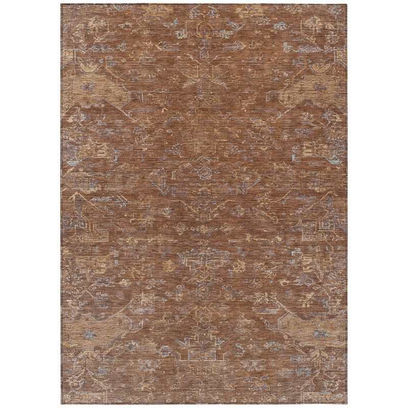 Machine Washable Indoor/Outdoor Hashlamoun ACN2322 Global Rug, Rectangle 5' x 7'6"
