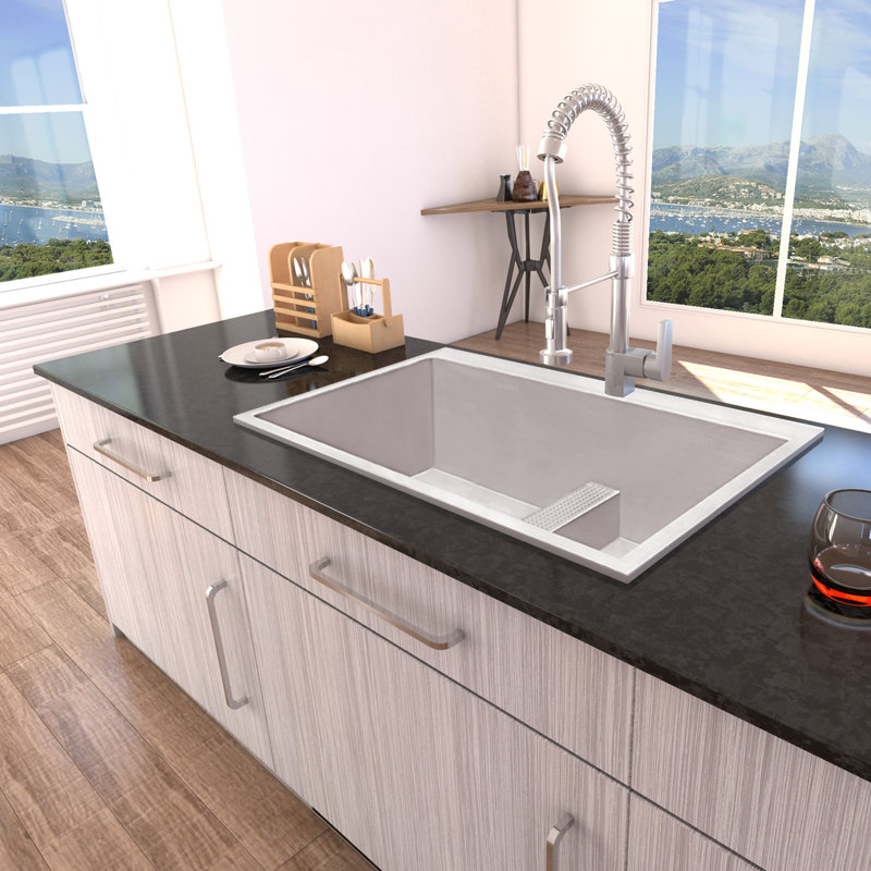 33-Inch Stainless Steel Double Bowl Topmount Kitchen Sink