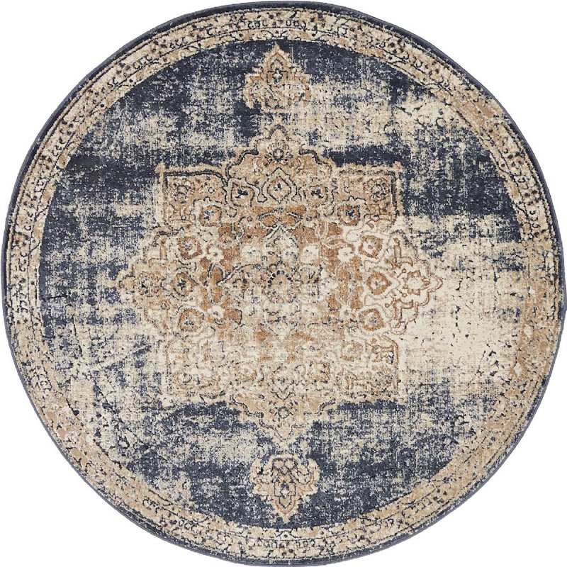 Widener Ikat Indoor Rug, Round 4'