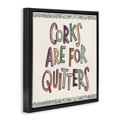 «Corks For Quitters», art mural encadré flottant par Anne Tavoletti
