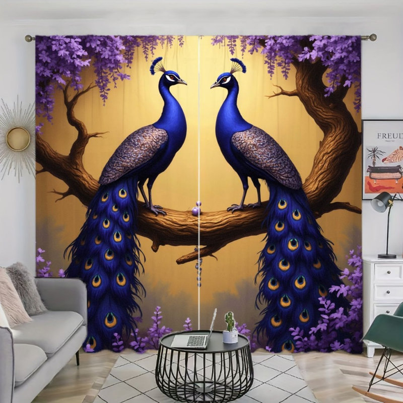 2PCS Majestic Peacock Plum Blossom, L 42 po x H 84 po x 2 pièces