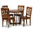Lemuel 5-Pc Dining Set in Walnut Brown Finished Wood, 37.4'' H X 17.9'' W X 19.9'' D-2141162040-2141162045