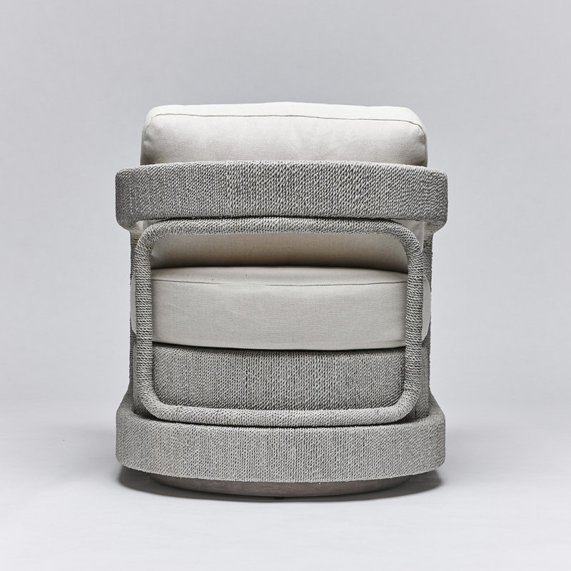 Harbour Swivel Armchair, Gray Ceruse, Sage Brush