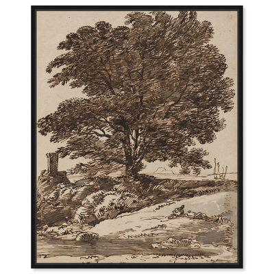 «Seacoast with a Great Tree Canvas Vintage Landscape» par 