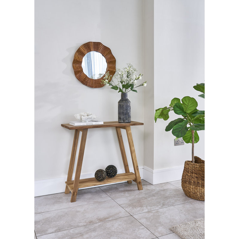 Reclaimed Wood Round Mirror