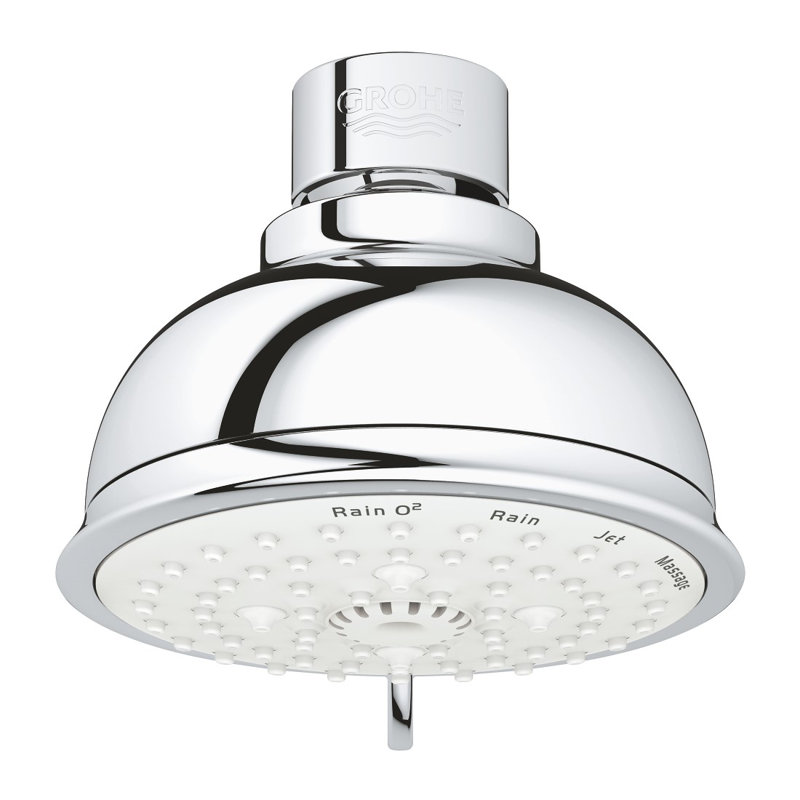 Pomme de douche Tempesta® Rustic Massage Rain réglable avec buses SpeedClean, Chrome StarLight