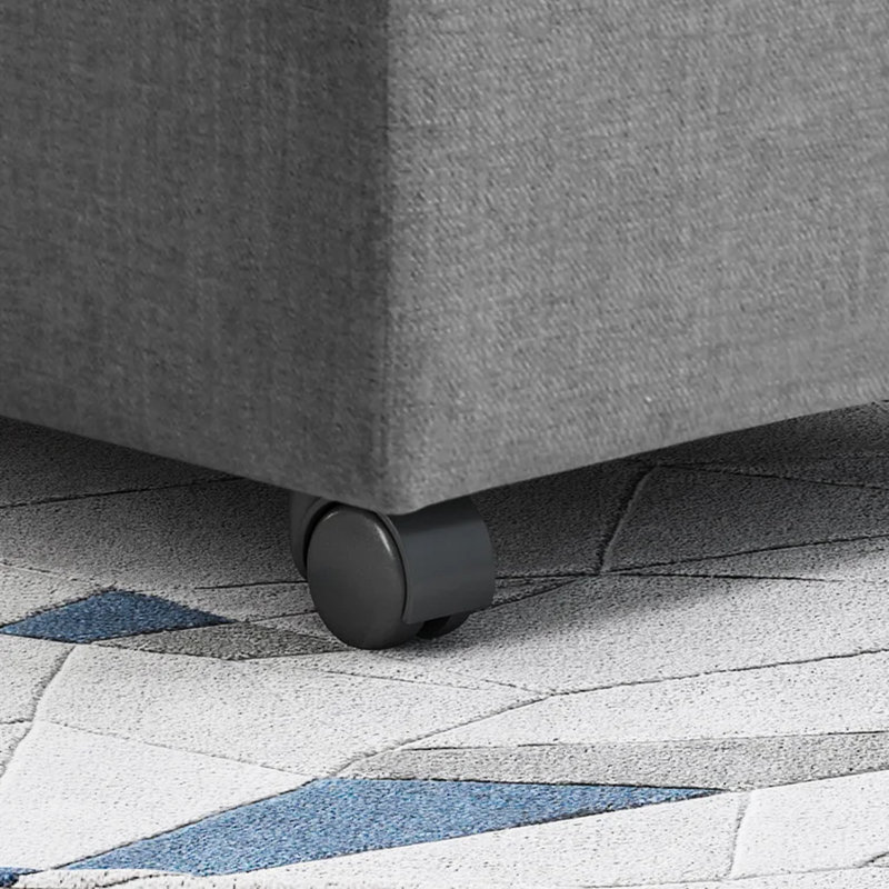 Rangement en tissu gris avec roulettes pour la maison et le bureau
