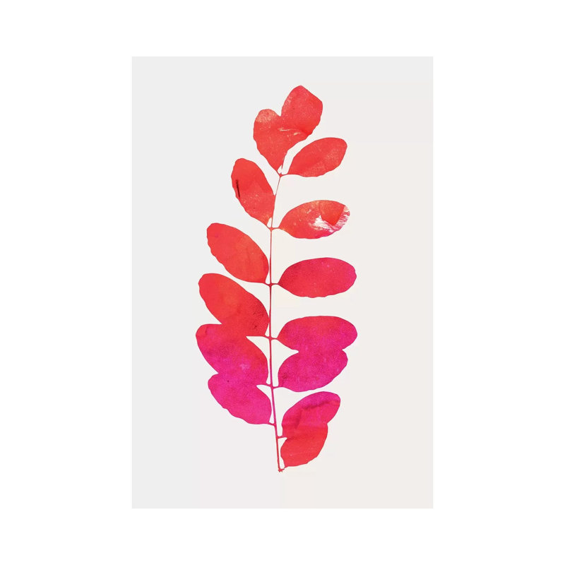 Leaf Print 1 Piece Wrapped Canvas Painting, 101.6 cm H x 66.04 cm W x 3.175 cm D