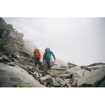 Mountaineers Scramble Up A Rocky Ridge by AscentXmedia - No Frame Art Prints on Canvas