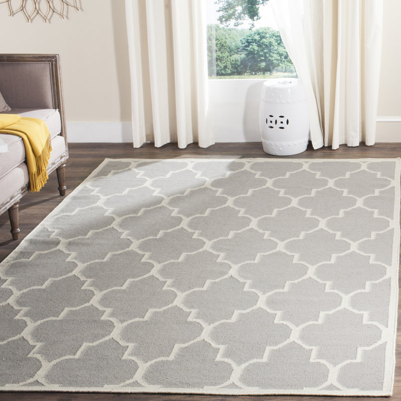 Hiroko Geometric Wool Hand Woven Area Rug, Rectangle 122 x 183 cm
