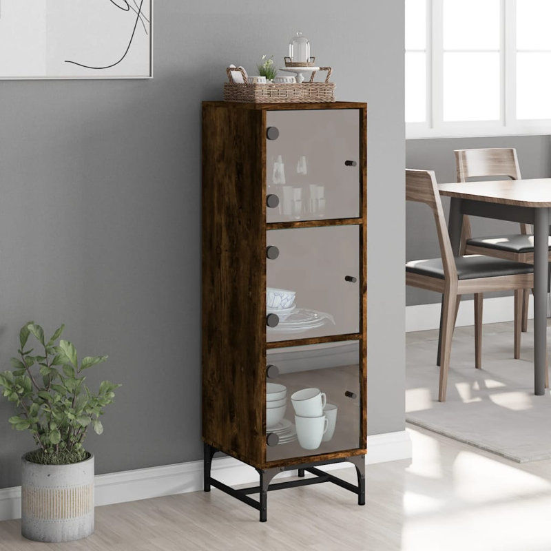 Calianna Display Cabinet, Smoked Oak
