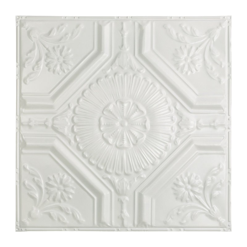 Carreau de plafond clouté Great Lakes Tin Rochester 2 pi x 2 pi (paquet de 5), Blanc mat