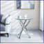 Table basse ronde en verre trempé avec pieds en acier inoxydable pour le salon, durable et amp; Facile à installer-1240885541