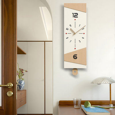 Beige Rectangle Analog Wall Clocks