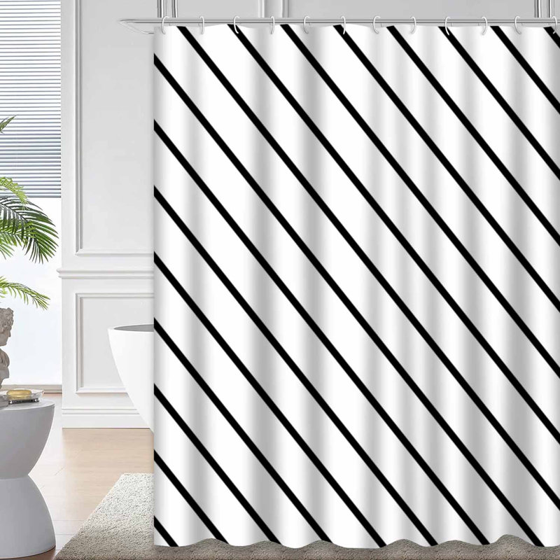 Rideau de douche Diagonal Lines, L 72 po x l 84 po