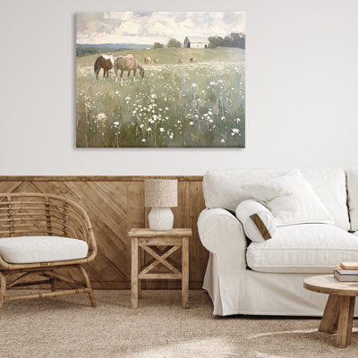 «Horses in Pasture», art mural sur toile par Ramona Murdock