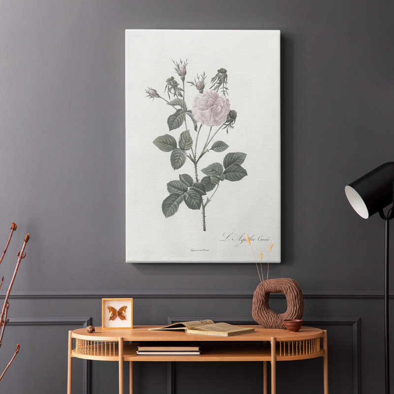 Imprimé floral rétro CXLV - galerie enveloppée Cavas, H 48 po x l 32 po