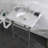 Kingston Brass Pemberton 30-Inch Carrara Marble Console Sink with Brass Legs (8-Inch, 3-Hole)-72888011