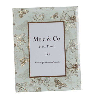 White and Gold Glass Single Picture Frame