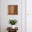 Wall mounted key box, Opens to the left, 30x30x5, White, Brown wood texture without details, 