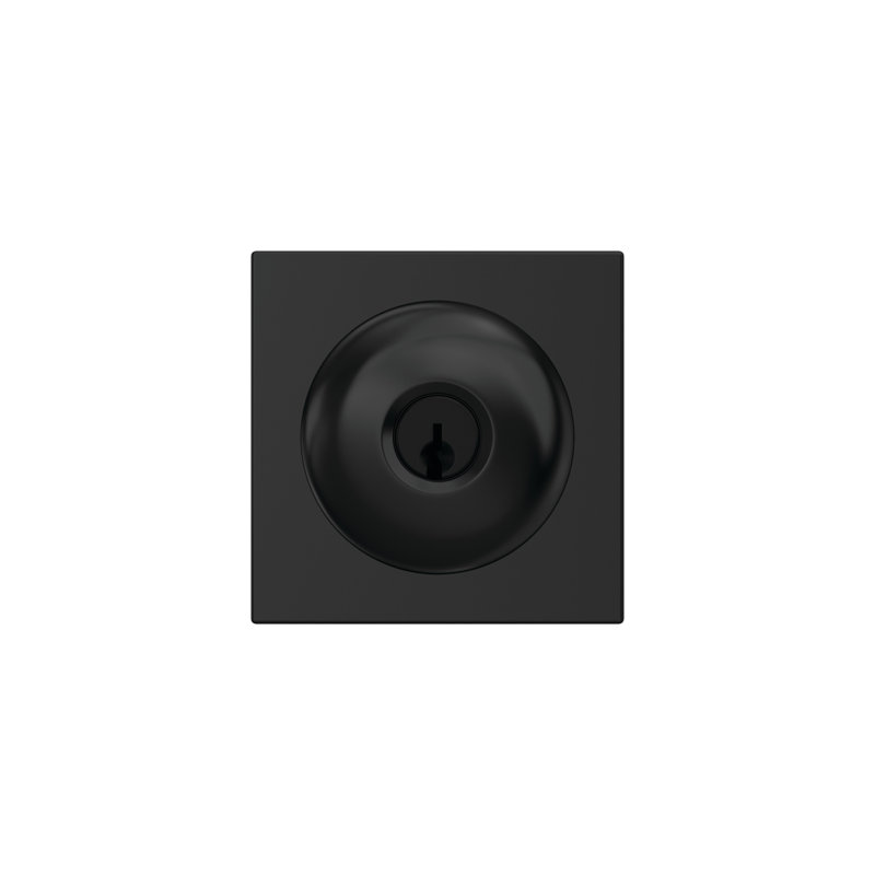 Plymouth Keyed Entry Knob with Collins Trim, Matte Black