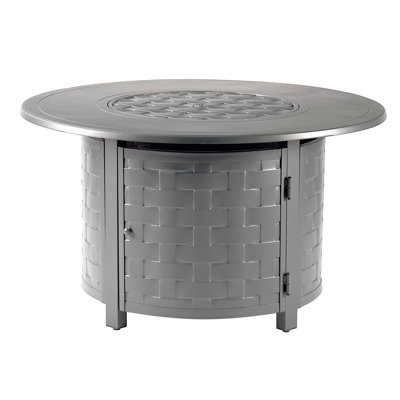 Avers Round Aluminum Propane Smokeless Fire Pit Table with Hidden Fuel Tank