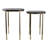 Decorative Side And End Nesting Tables With Quartz Top - Eye Catching Narrow Accent End Table For Living Room - Set Of 2, 24", Black