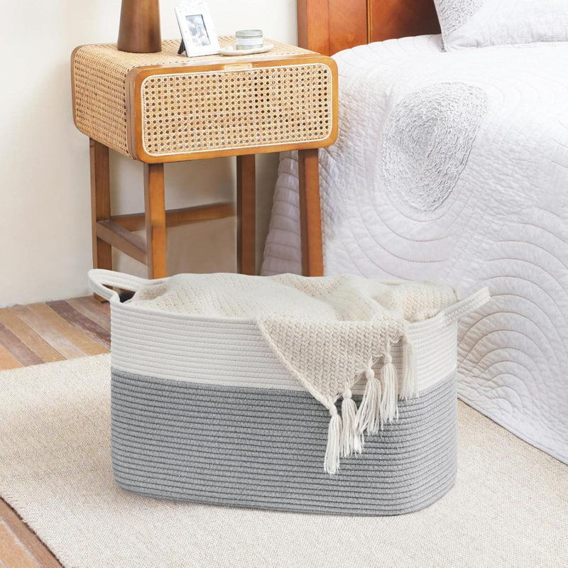 Large Storage Basket, Blanket Baskets In Living Room, Nursery, Bedroom, Cotton Rope Baskets For Towels, Books, Toys, Dirty Clothes, Baby Storage Organiser, 65L