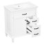 Meuble-lavabo moderne avec lavabo en céramique et tiroirs rabattables-129904003