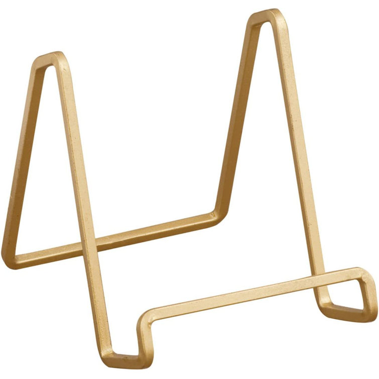  Plate Holder Easel Display Stand - 4.5 inch Metal Plate Stands  for Display - Tabletop Picture Stand - Gold Iron Easels for Display  Pictures, Photo Frames, Book